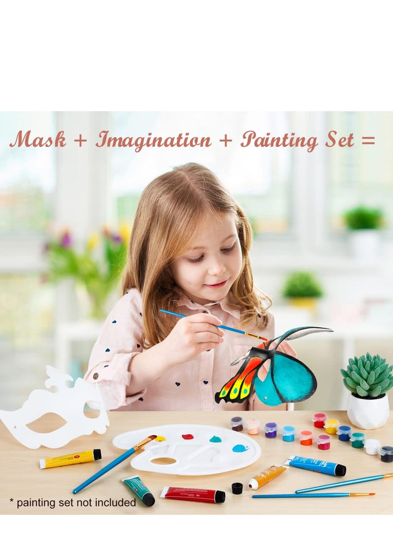 Excefore Masquerade Mask White Masks, 12PCS DIY Unpainted Masks Plain Half Face - Image 2