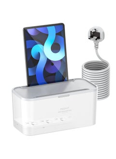 بيجانت كبل تمديد الطاقة USB-C 3 في 1 مع شاحن لاسلكي بقوة 15 واط وصندوق إدارة الكابلات ، 5 منافذ عالمية بقوة 20 واط USB-C PP ، 2 منافذ USB-A QC3.0 بقوة 18 واط وكابل بطول 2 متر.  - Image 1