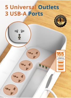 بيجانت كبل تمديد الطاقة USB-C 3 في 1 مع شاحن لاسلكي بقوة 15 واط وصندوق إدارة الكابلات ، 5 منافذ عالمية بقوة 20 واط USB-C PP ، 2 منافذ USB-A QC3.0 بقوة 18 واط وكابل بطول 2 متر.  - Image 3