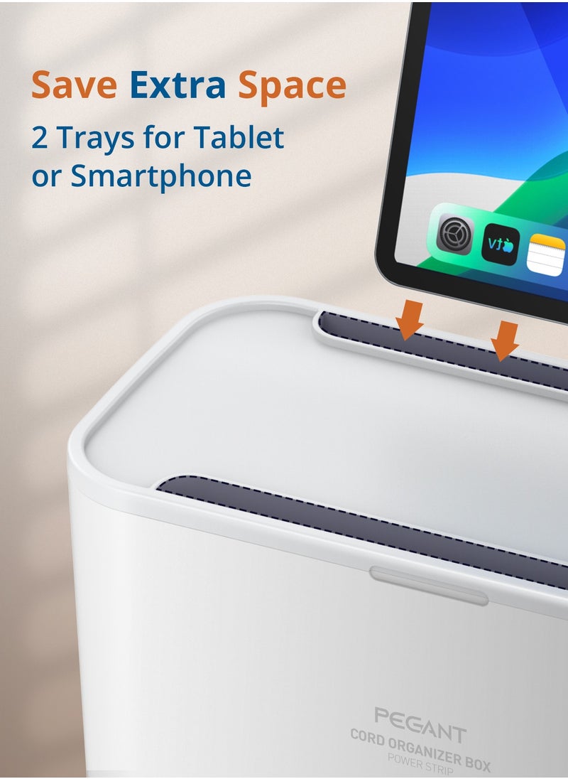 بيجانت - كبل تمديد الطاقة USB-C 3 في 1 مع شاحن لاسلكي بقوة 15 واط وصندوق إدارة الكابلات ، 5 منافذ عالمية بقوة 20 واط USB-C PP ، 2 منافذ USB-A QC3.0 بقوة 18 واط وكابل بطول 2 متر. - Image 1