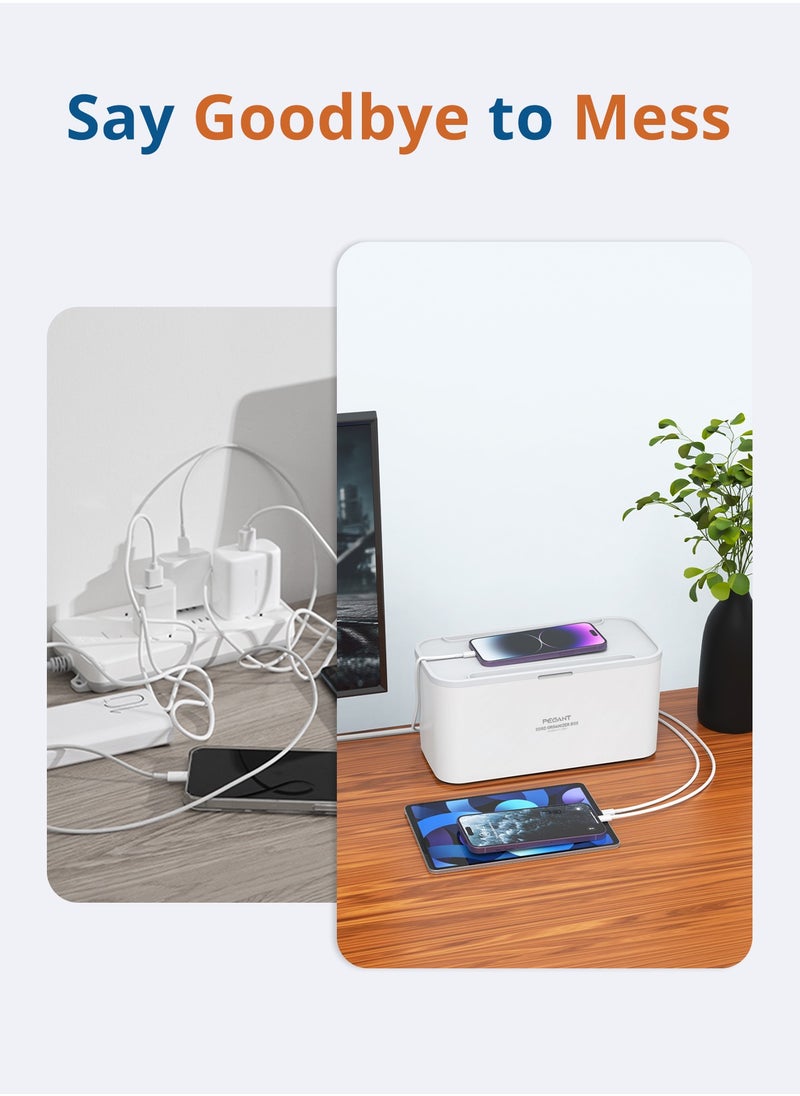 PEGANT 3-in-1 USB-C Power Extension Cord with 15W Wireless Charger and Cable Management Box, 5 Universal Outlets 20W USB-C PP, 2 USB-A QC3.0 18W 2M Cable  - Image 4