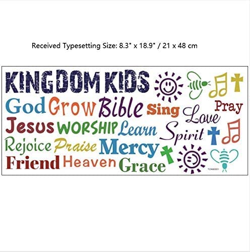 Cozy Decor Vinyl Wall Decal, Kindom Kids Multicolor Sticker, Inspirational Christian Bible Verse Poster for Children Classroom, Church Religious Decoration - Image 5