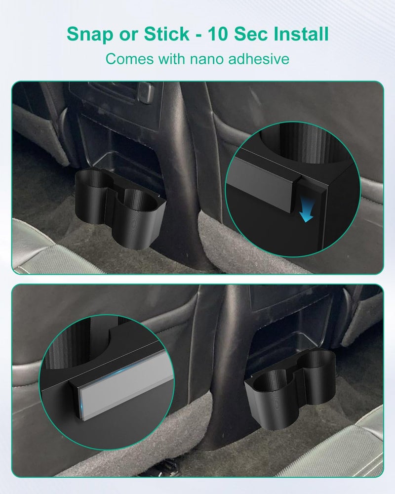 THXCHER Rear Dual Cup Holder Compatible with Chevrolet Yukon Denali Tahoe Suburban and GMC Sierra Silverado 2015-2020, 3-Inch Cupholder Durable Plastic - Image 5