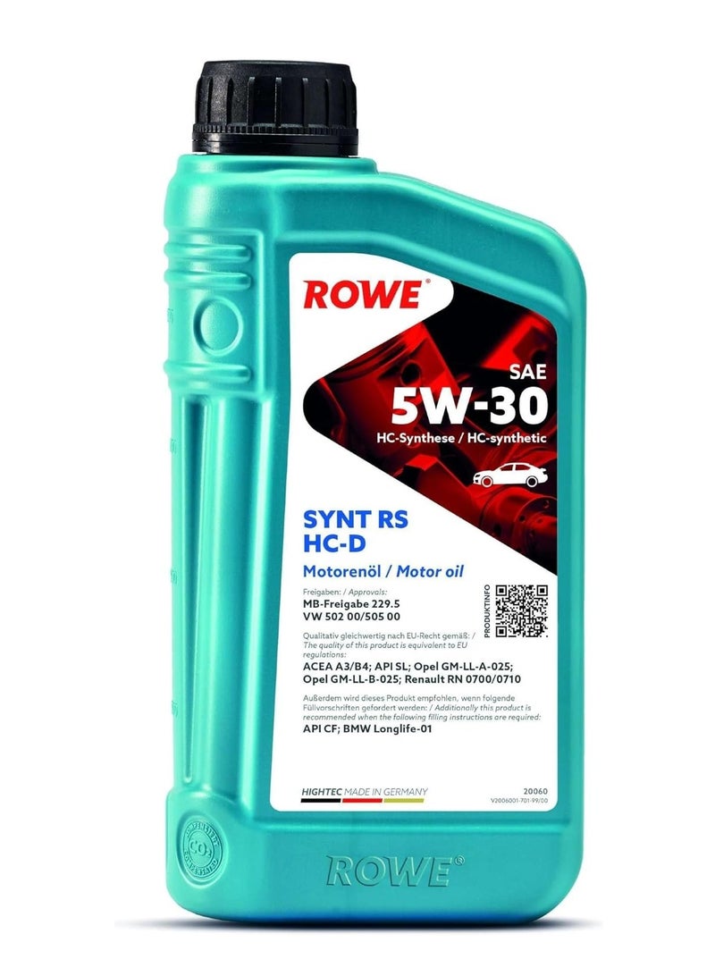 ROWE HIGHTEC SYNT RS HC-D SAE 5W-30 -1 Ltr: High-performance engine oil (Germany)  - Image 1