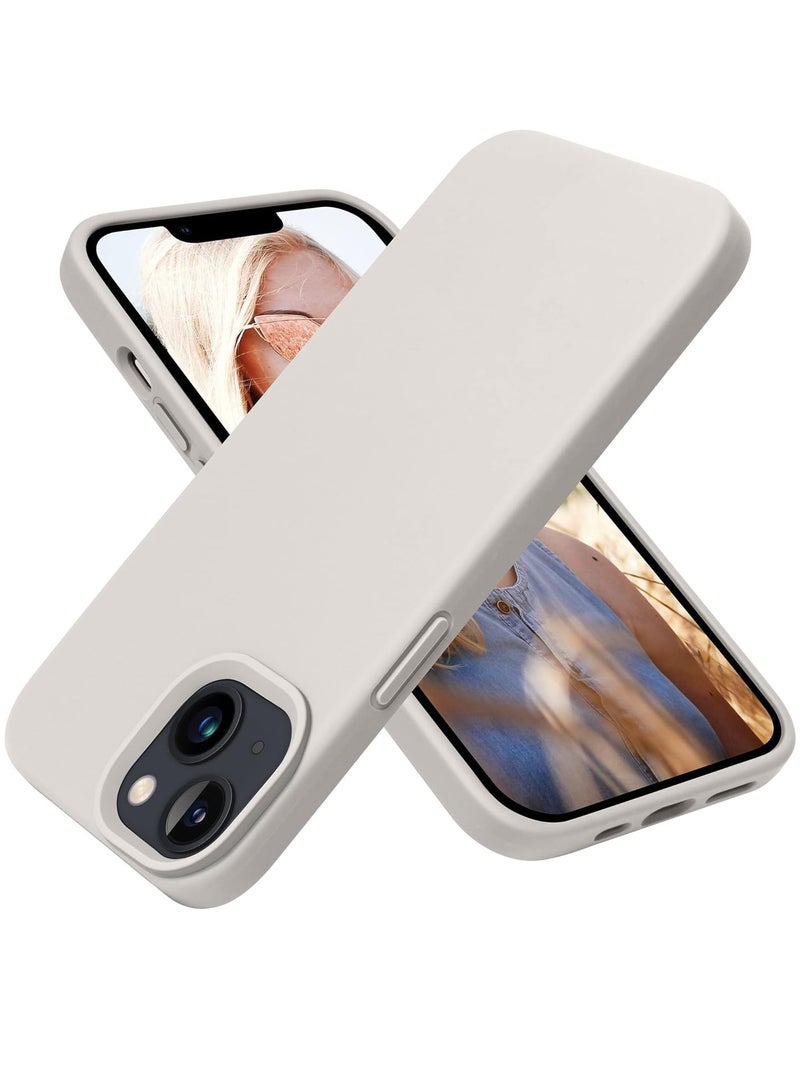 iPhone 13 Silicone Case with MagSafe – Soft-Touch Finish, Shock-Absorbing Protection, Raised Edges for Camera & Screen, Wireless Charging Compatible - Beige  - Image 1