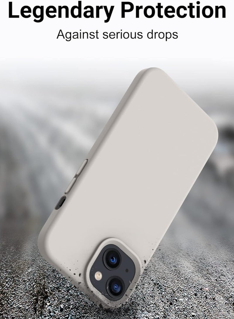 iPhone 13 Silicone Case with MagSafe – Soft-Touch Finish, Shock-Absorbing Protection, Raised Edges for Camera & Screen, Wireless Charging Compatible - Beige  - Image 4