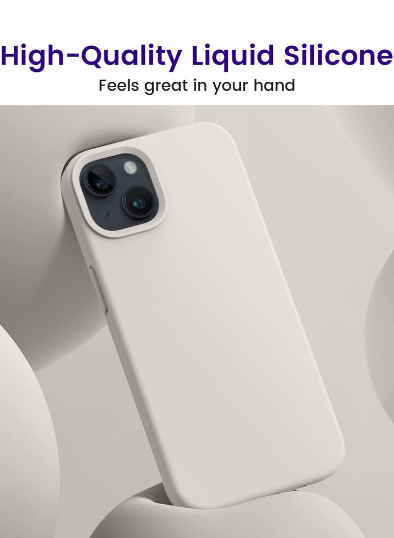 iPhone 13 Silicone Case with MagSafe – Soft-Touch Finish, Shock-Absorbing Protection, Raised Edges for Camera & Screen, Wireless Charging Compatible - Beige  - Image 5