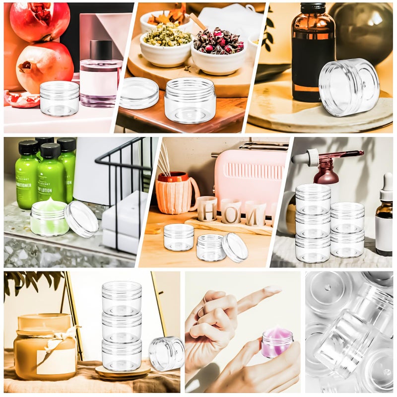 MotBach 40 PCS 15g Empty Plastic Containers with Clear Lids, Small Makeup Containers, 0.5oz Small Sample Jars Round Travel Cosmetic Jars with Spatulas for Liquid Cream Lotion Powder - Image 5