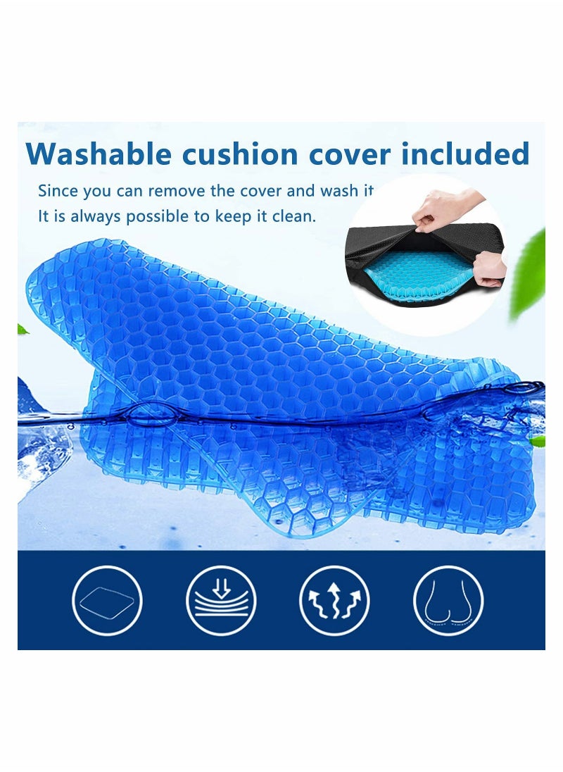 KASTWAVE - وسادة جل للجلوس، وسادة جل للجلوس لفترات طويلة مع غطاء غير قابل للانزلاق (أزرق) - Image 1