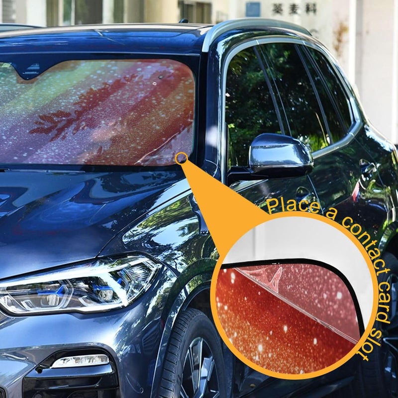 Rainbow Glitter Car Windshield Sun Shade Foldable Sun Visor Automotive Sunshades for Car Truck SUV Blocks UV Rays Keep Your Vehicle Cool - Image 3