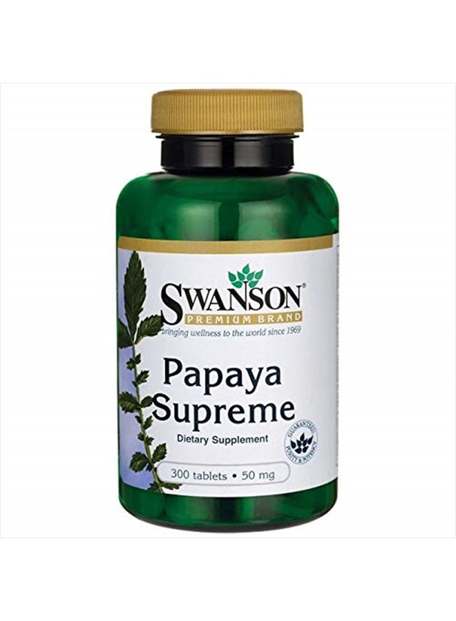 SWANSON Papaya Supreme 50 Milligrams 300 Tabs Enzyme - Image 2
