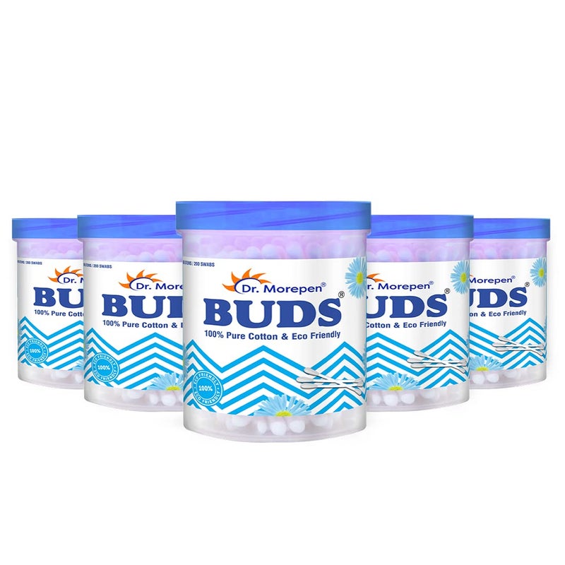 DR. MOREPEN BUDS 100% Pure Cotton & Eco-Friendly Paper Earbuds - 100 Cotton Buds Pack of 5 - Image 5