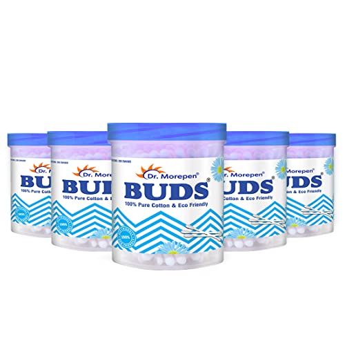 DR. MOREPEN BUDS 100% Pure Cotton & Eco-Friendly Paper Earbuds - 100 Cotton Buds Pack of 5 - Image 1