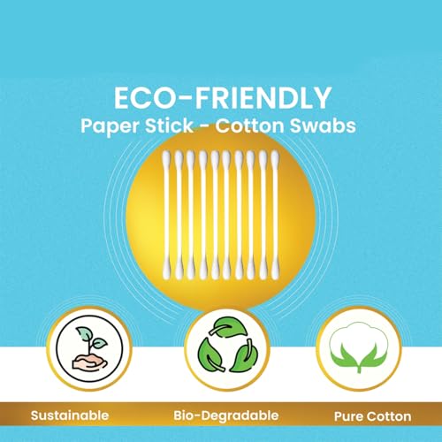 DR. MOREPEN BUDS 100% Pure Cotton & Eco-Friendly Paper Earbuds - 100 Cotton Buds Pack of 5 - Image 4