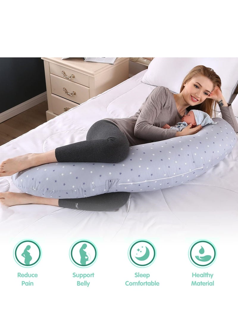 XiuWoo Pregnancy Pillow Multi-Functional Maternity Body Pillow for Sleeping Cute and Comfy Baby Nursing Pillow for Baby Bottle Feeding and Body Support - Image 5