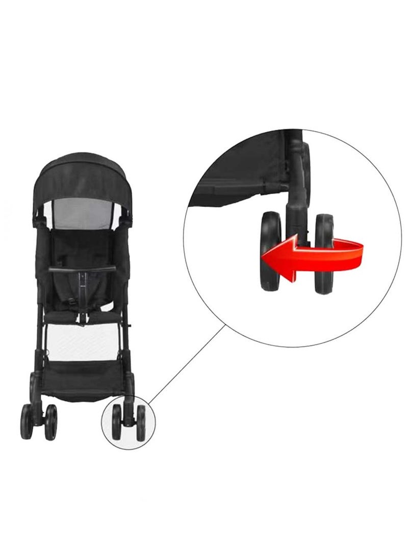 Baby Stroller Foldable, Lightweight, 5.2 kg, Aluminium Alloy Frame, 100 kg Weight Capacity, Foldable to 24x40x24 cm, Black, Stroller for Toddlers 3-6 Years - Image 3