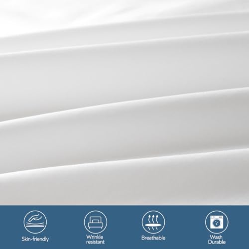 Magik & Kover طقم ملاءات سرير المستشفى 2 قطعة 36" × 80" × 9"، ملاءات سرير مستشفى مناسبة للاستخدام المنزلي والمستشفيات، ملاءات سرير مستشفى ناعمة مع حواف مطاطية، بيضاء - Image 2