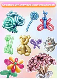 Apipi 100 Pcs Metallic 260 Balloons, Latex Twisting Balloons Kit For Balloon Animals With Pump, Durable Long Balloons For Birthday Children'S Party Wedding Decorations  - Image 2