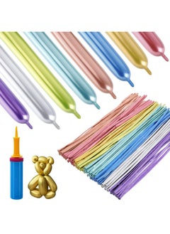 Apipi 100 Pcs Metallic 260 Balloons, Latex Twisting Balloons Kit For Balloon Animals With Pump, Durable Long Balloons For Birthday Children'S Party Wedding Decorations  - Image 1