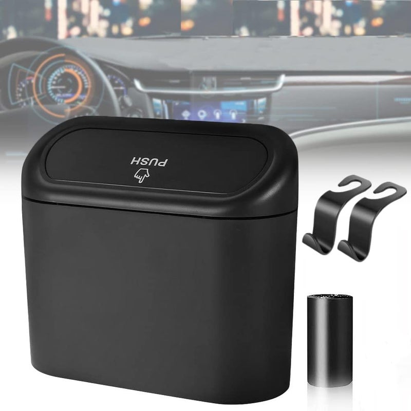 Tulsondai Car Trash can, Mini Trunk Push Hanging Portable car Trash can with 2 Automatic Hooks and Disposable Trash Bags, Suitable for car, Home, Office - Image 1