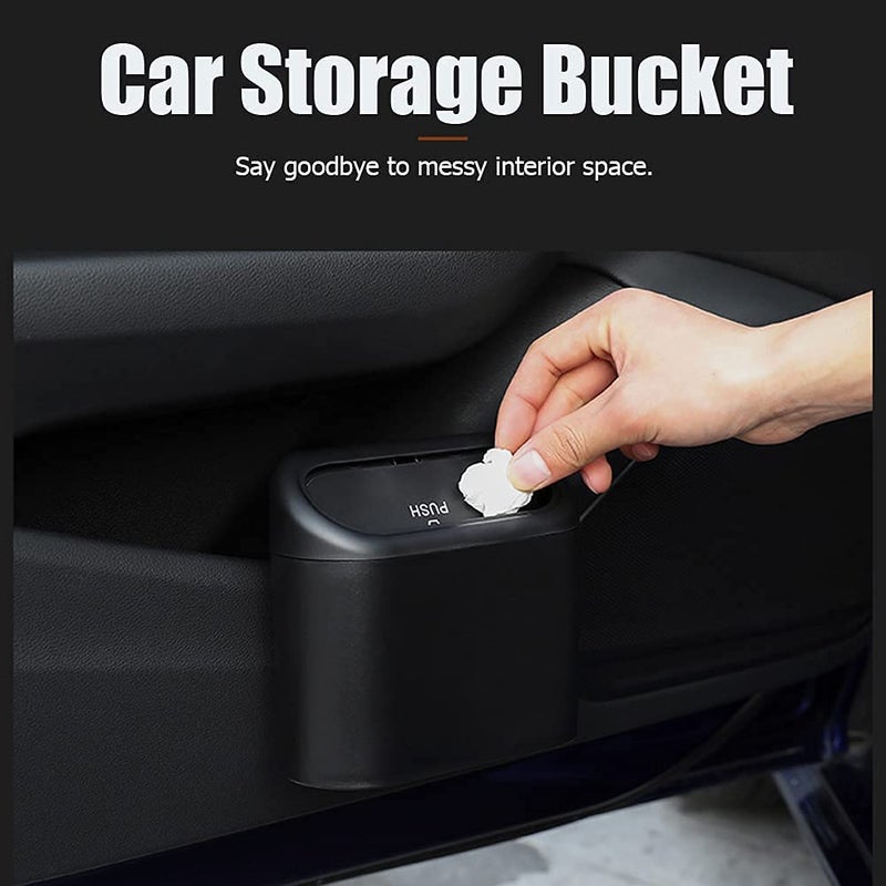Tulsondai Car Trash can, Mini Trunk Push Hanging Portable car Trash can with 2 Automatic Hooks and Disposable Trash Bags, Suitable for car, Home, Office - Image 2