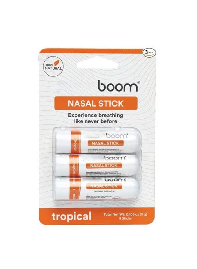 Boom Boom Nasal Stick 3 Pack, Experience Breathing Like Never Before, Enhances Breathing, Boosts Focus, Fresh Cooling Sensation  - Image 1