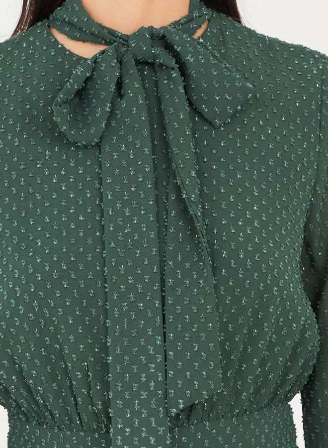 Styli Straight Leg Lurex Dobby Jumpsuit