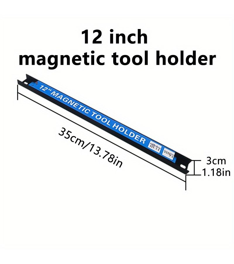 Heavy Duty Magnetic Tool Rack 8 Inch Wall Mounted Organizer For Wrenches Screwdrivers Pliers Drill Bits Hardware Efficient Storage Solution For Workshop Kitchen Home Garage - Image 4