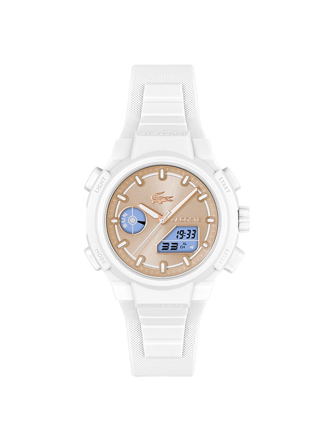 LACOSTE ساعة لاغوست الدائرية التناظرية للنساء بعلبة ذهبية وردية - 2001430 - Image 2