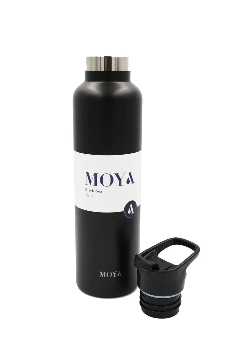 MOYA Moya "Black Sea"  700ml Insulated Sustainable Water Bottle Black Spout Lid
