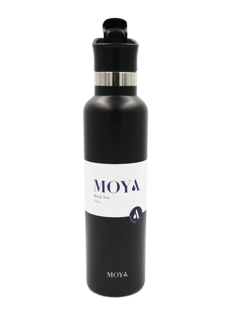 MOYA Moya "Black Sea"  700ml Insulated Sustainable Water Bottle Black Spout Lid