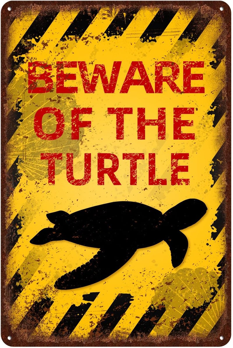 kengtou Vintage Turtle Metal Sign - Beware of Turtle - Image 1