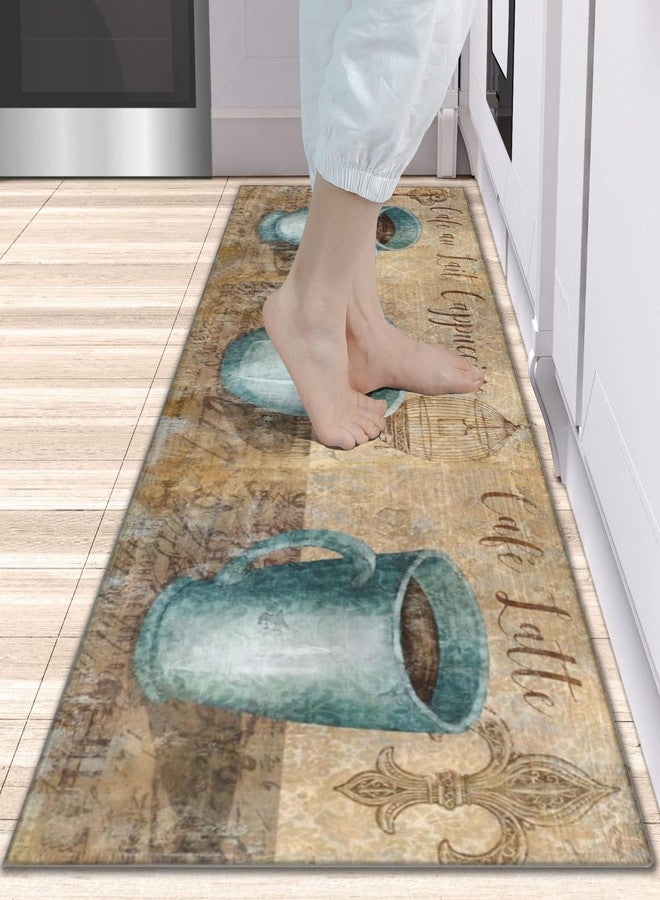 wyoansfhd Kitchen Rug Sets of 2 Piece Non Slip Kitchen Rugs and Mats Washable Kitchen Mats for Kitchen Floor Mat Carpet Runner Rugs for Hallway Laundry Decor 17”x30“+17'' X 47'' - Image 3