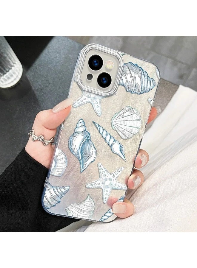 ShebSheb for iPhone 15 Case Beach and Undersea Theme Design,Trendy Cute Soft Slim Shockproof TPU Protective Phone Cases Cover for Women Girls Aesthetic Glitter - Image 2