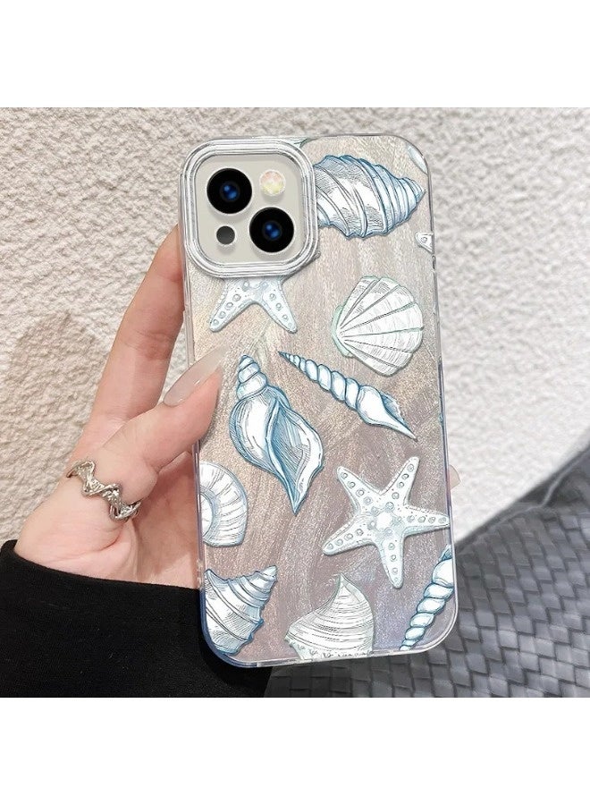 ShebSheb for iPhone 15 Case Beach and Undersea Theme Design,Trendy Cute Soft Slim Shockproof TPU Protective Phone Cases Cover for Women Girls Aesthetic Glitter - Image 4