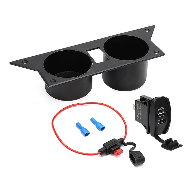WIKIBB Water Cup Holder for 3rd Third Gen Chevrolet Camaro 19821992 Upgraded USB Charger Alloy Steel Cup Holder Insert for Camaro for Center Console Black