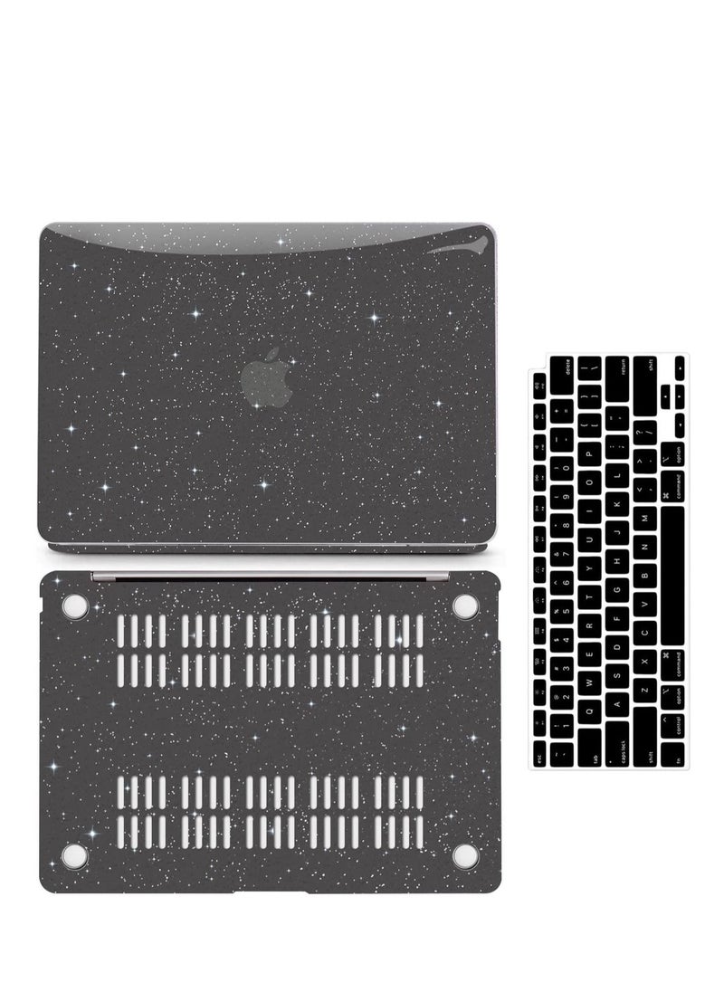 Generic 3 in 1 Glitter Case Compatible with MacBook Air 13.6 inch 2025 Release M4 Chip A3240 and 2024 Release M3 Chip A3113 and 2022 A2681 M2 Chip with Retina Display, Hard Shell Case + Keyboard Skin Cover + Screen Protector,Sparkly Black  - Image 5