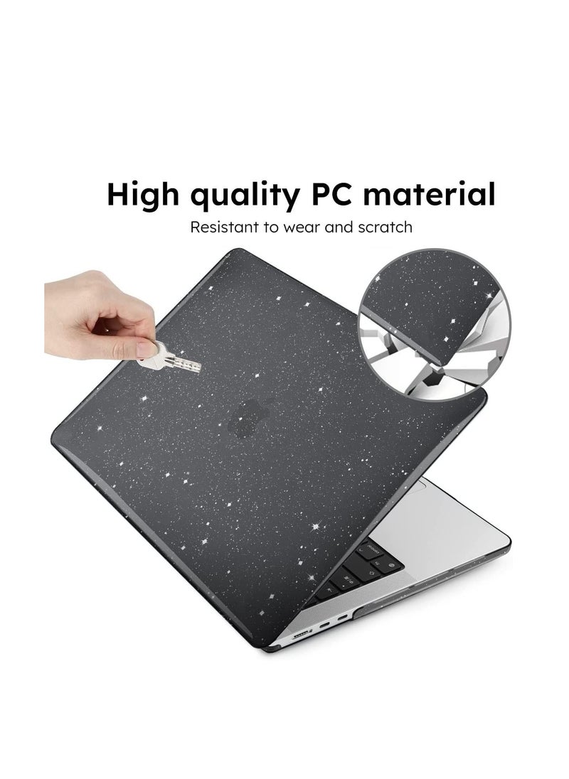 Generic 3 in 1 Glitter Case Compatible with MacBook Air 13.6 inch 2025 Release M4 Chip A3240 and 2024 Release M3 Chip A3113 and 2022 A2681 M2 Chip with Retina Display, Hard Shell Case + Keyboard Skin Cover + Screen Protector,Sparkly Black  - Image 4