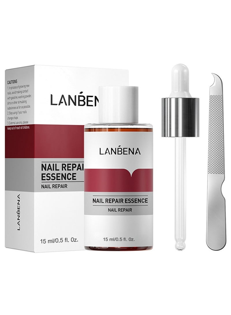 LANBENA Nail Repair Essence, Nail repair, repairs and renews damaged, broken, cracked and discolored nails (15ml) - Image 2