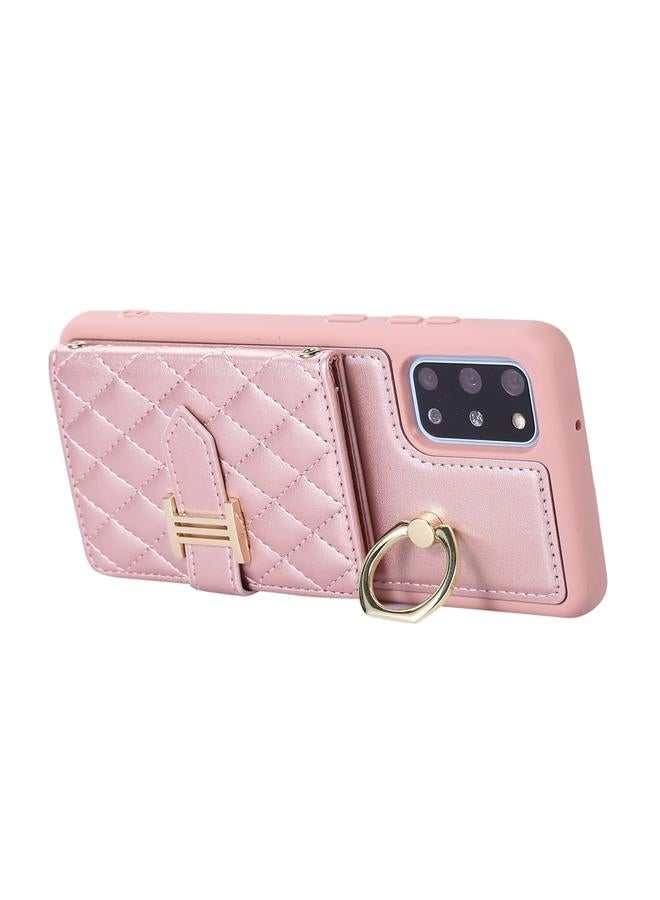 اس-توب جراب لهاتف Samsung Galaxy S20+ مع حامل بطاقات أفقي وحلقة وحبل مزدوج - Image 4