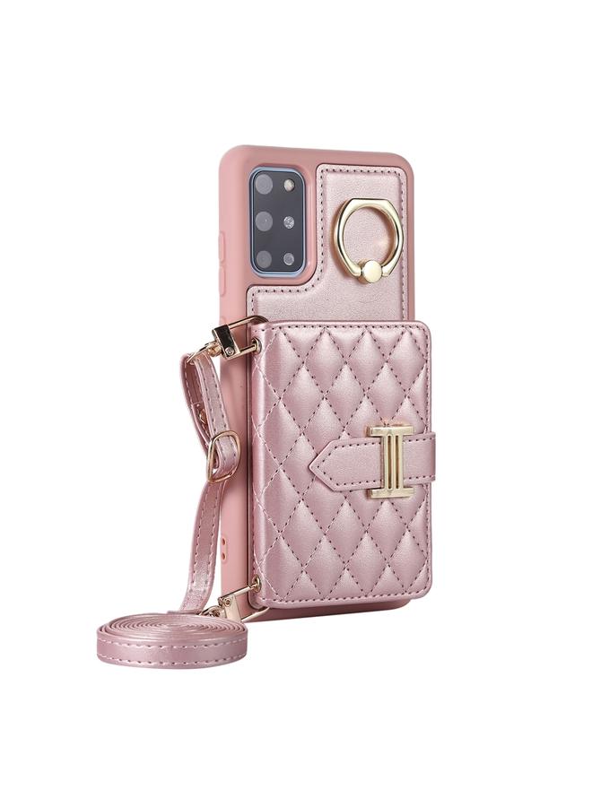 اس-توب جراب لهاتف Samsung Galaxy S20+ مع حامل بطاقات أفقي وحلقة وحبل مزدوج - Image 2