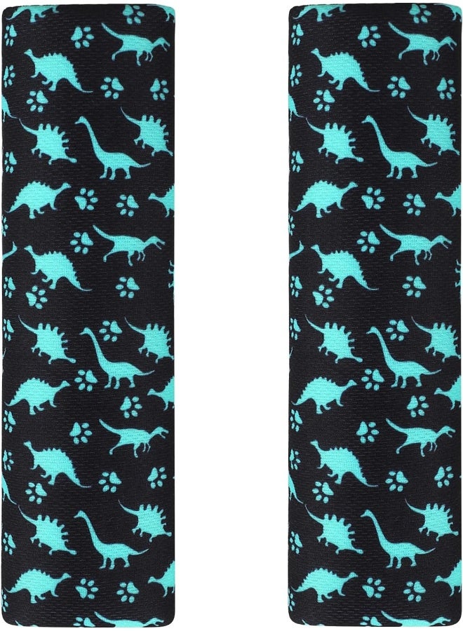 accmor وسائد كتف أحزمة مقاعد السيارة من أكمور للأطفال، أغطية حزام أمان ناعمة للأطفال، أغطية أحزمة مقاعد السيارة للفتيات والفتيان، نمط الديناصور - Image 1