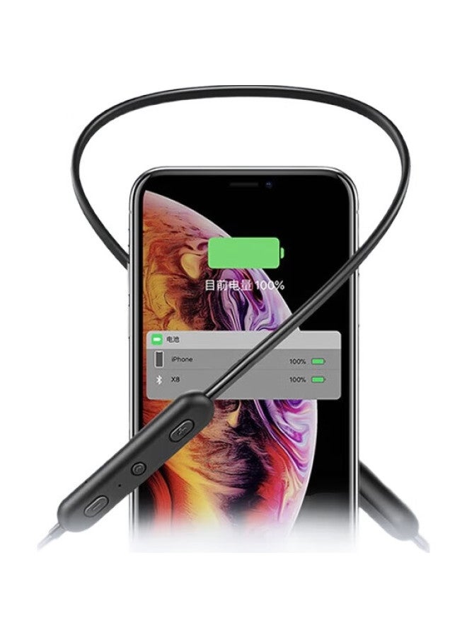 SOAIY X8 Wireless Bluetooth Headphones, Neckband-Style Running Sports Music Earphones, Semi-In Long Battery Life Headset, Compatible With Apple, Android, Huawei Phones, Black - Image 1