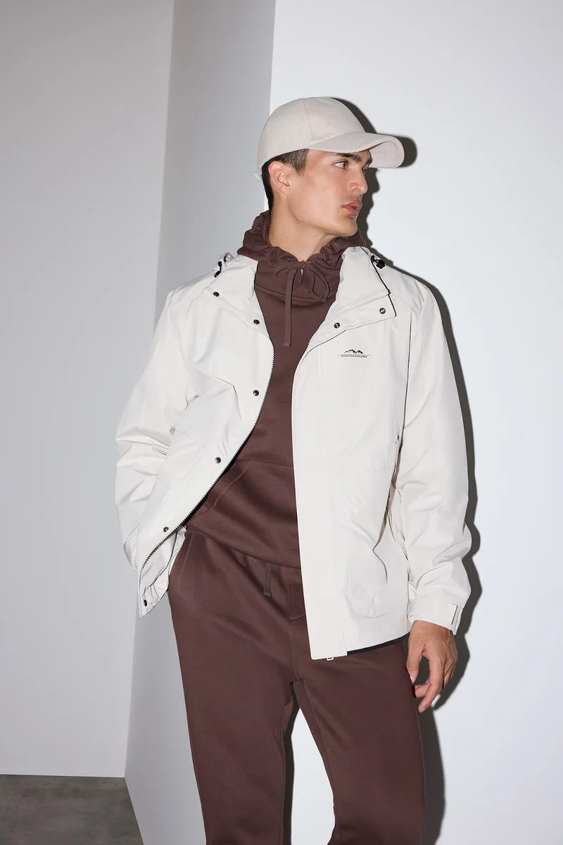 Regular Fit Hooded Zippered Waterproof Jacket