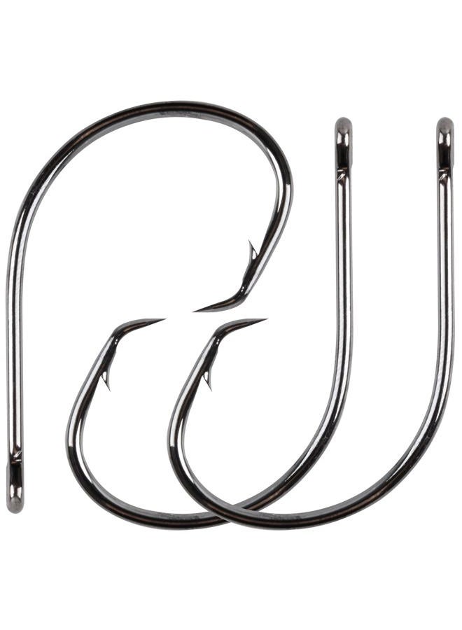 SILANON Fishing Circle Hooks Saltwater Hook - 80pcs High Carbon Steel Fishhooks in-Line Straight Eye Octopus Hook for Freshwater Fishing 80pcs 2/0 - Image 1