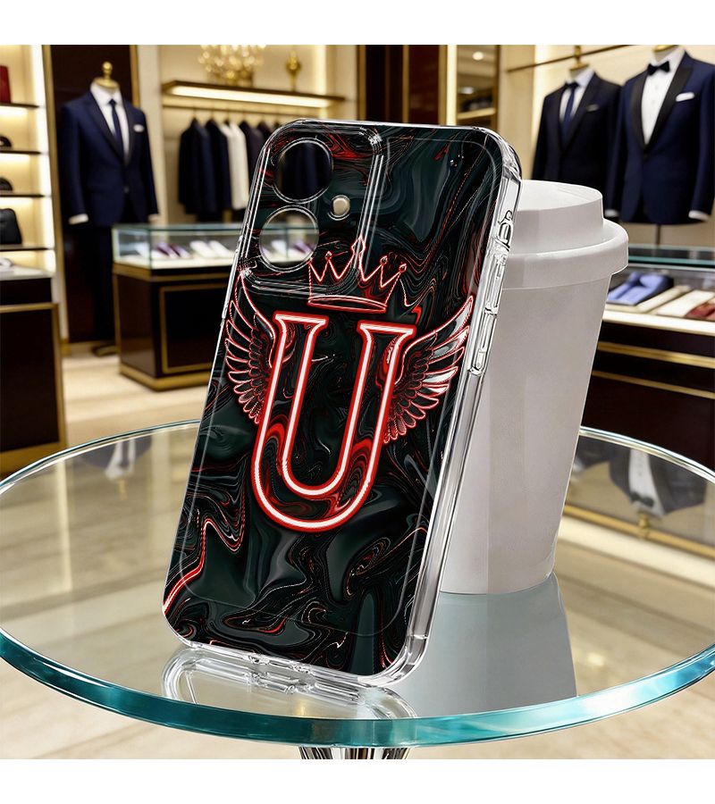 Mixed Color 1 Red Luminous U Letter Wings Pattern Phone Case For Xiaomi Redmi 9 Power Redmi Note 8 9 10 11 12 13 14 9T 9A 9C 10A 10C 11A 12C 13X 13C 14C 15 15C A1 A1 Plus A2 A2 Plus A3 A3X A3 Pro A4 A