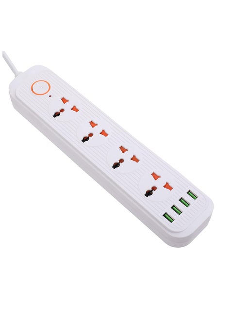 Power Strip Surge Protector with USB- Extension Cord Flat Plug with Widely 4 AC Outlet and 4 USB, Small Desktop Station with 6 ft Power Cord, Compact Socket