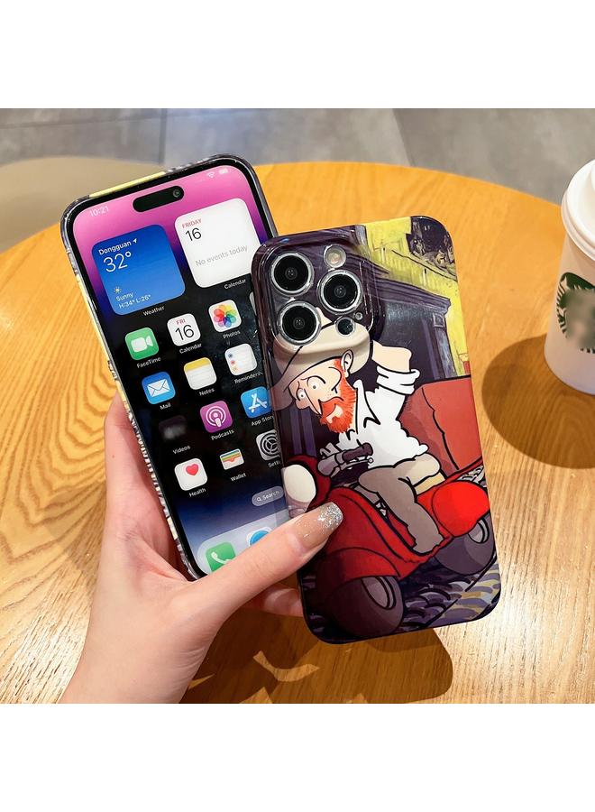 S-TOP Case For iPhone 15 Oil Painting Pattern Glossy PC Phone Case - Image 5