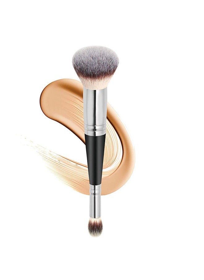 GOOD DEAL - Makeup Brushes Dual-ended Foundation Brush Concealer Brush Perfect Any Look Premium Luxe Hair Rounded Taperd Flawless Brush Ideal for Liquid Cream Powder Blending Buffing Concealer - Image 1