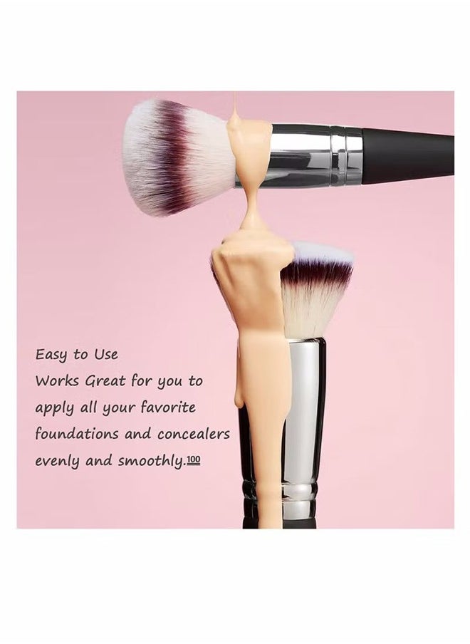 GOOD DEAL - Makeup Brushes Dual-ended Foundation Brush Concealer Brush Perfect Any Look Premium Luxe Hair Rounded Taperd Flawless Brush Ideal for Liquid Cream Powder Blending Buffing Concealer - Image 1